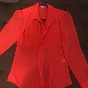 Orange sheer blouse